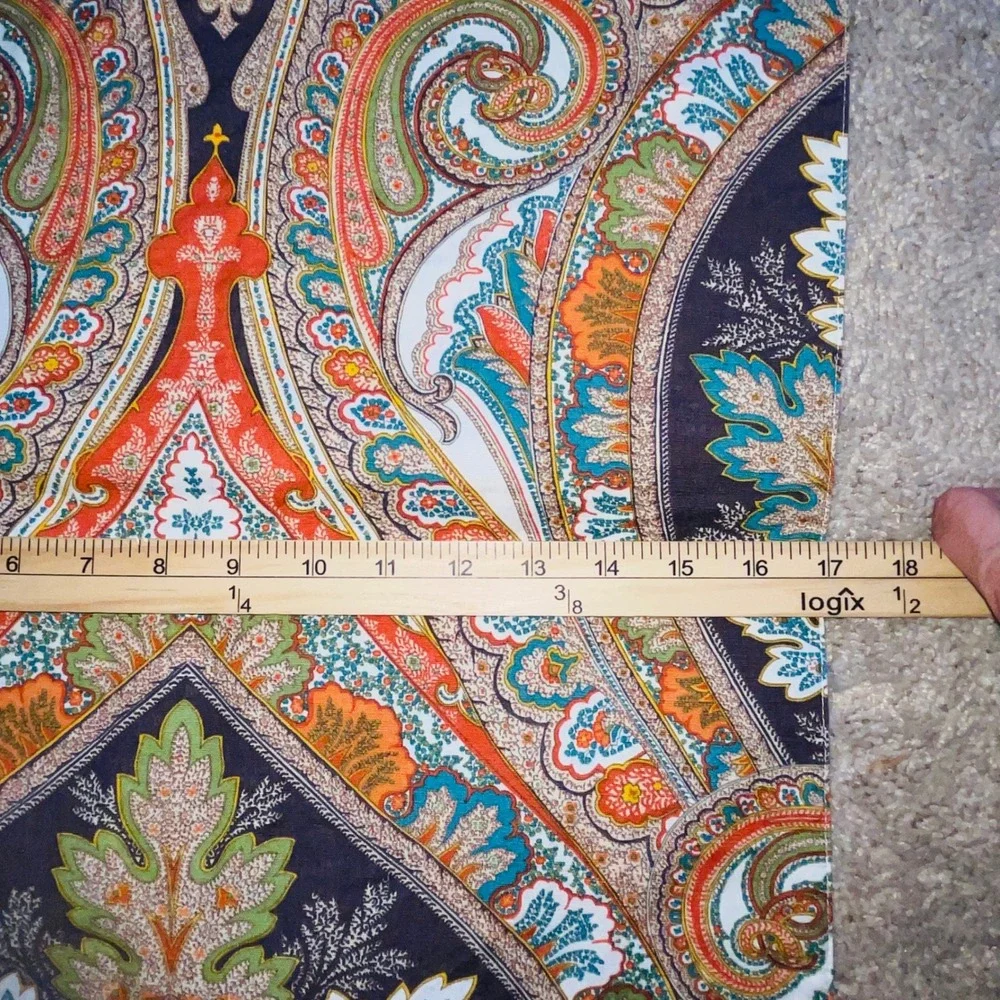 Pottery BarPaisley Print Navy Orange Teal Runner 17x100 Woven n